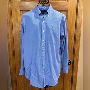 Lauren Ralph Lauren Men's 100% Cotton LS Blue White Dress Shirt 16 32/33